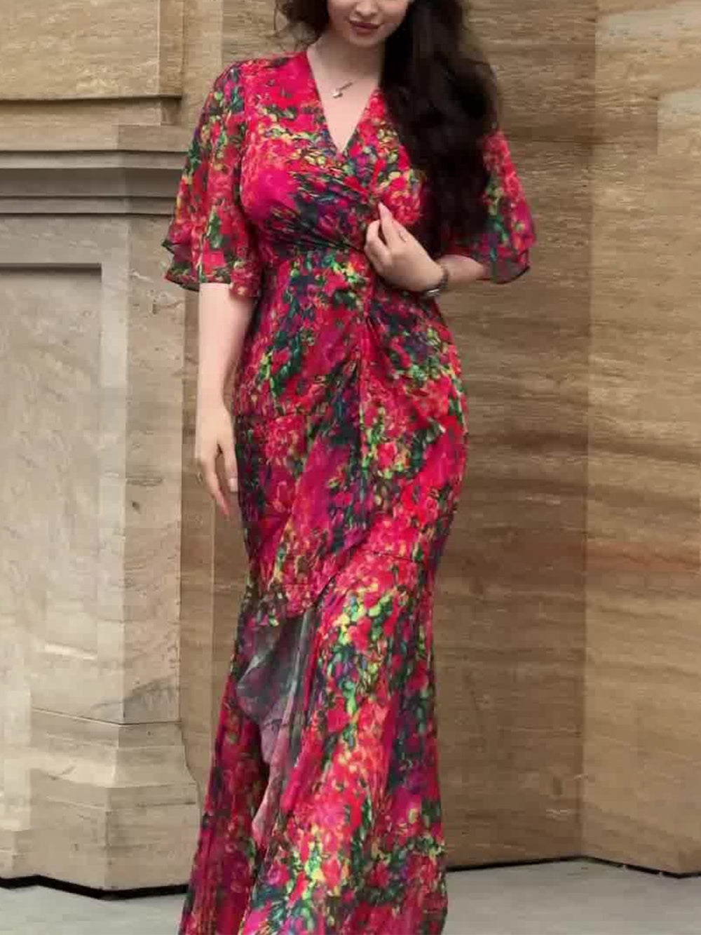 Zinnia™ | V-Neck Printed Dress