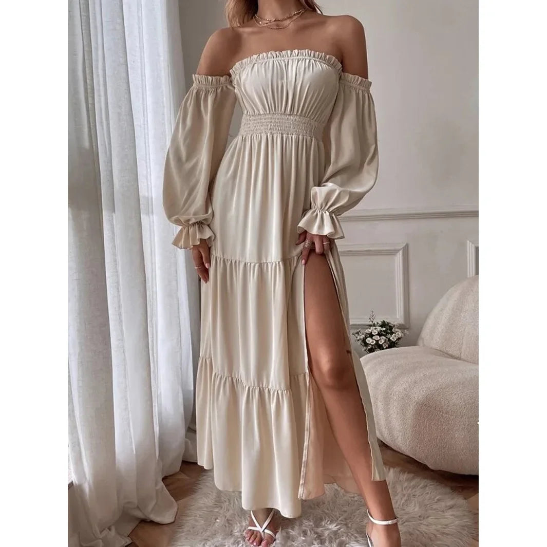 Marisse™ | High-Slit Lace Evening Dress
