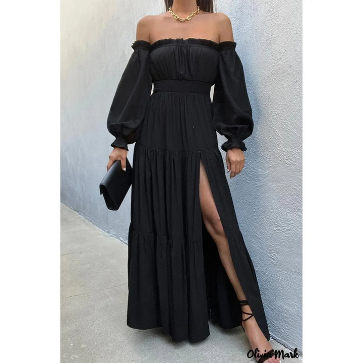 Marisse™ | High-Slit Lace Evening Dress