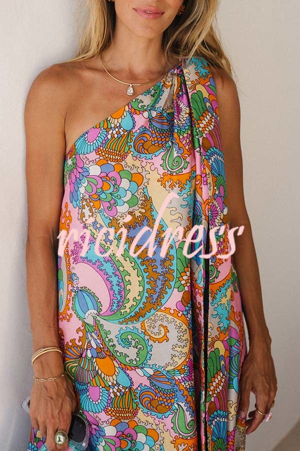 Cyorra™ | Elegant One-Shoulder Satin Maxi