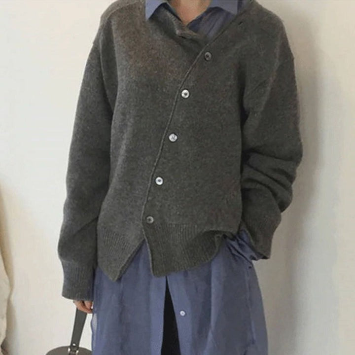 Anna - Knitted Asymmetric Cardigan