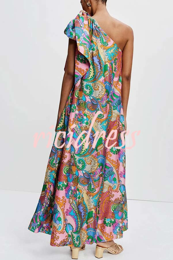 Cyorra™ | Elegant One-Shoulder Satin Maxi